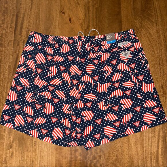 Columbia PFG Swim Shorts Men’s XXL / 2XL USA America Red White Blue NEW - Picture 9 of 9